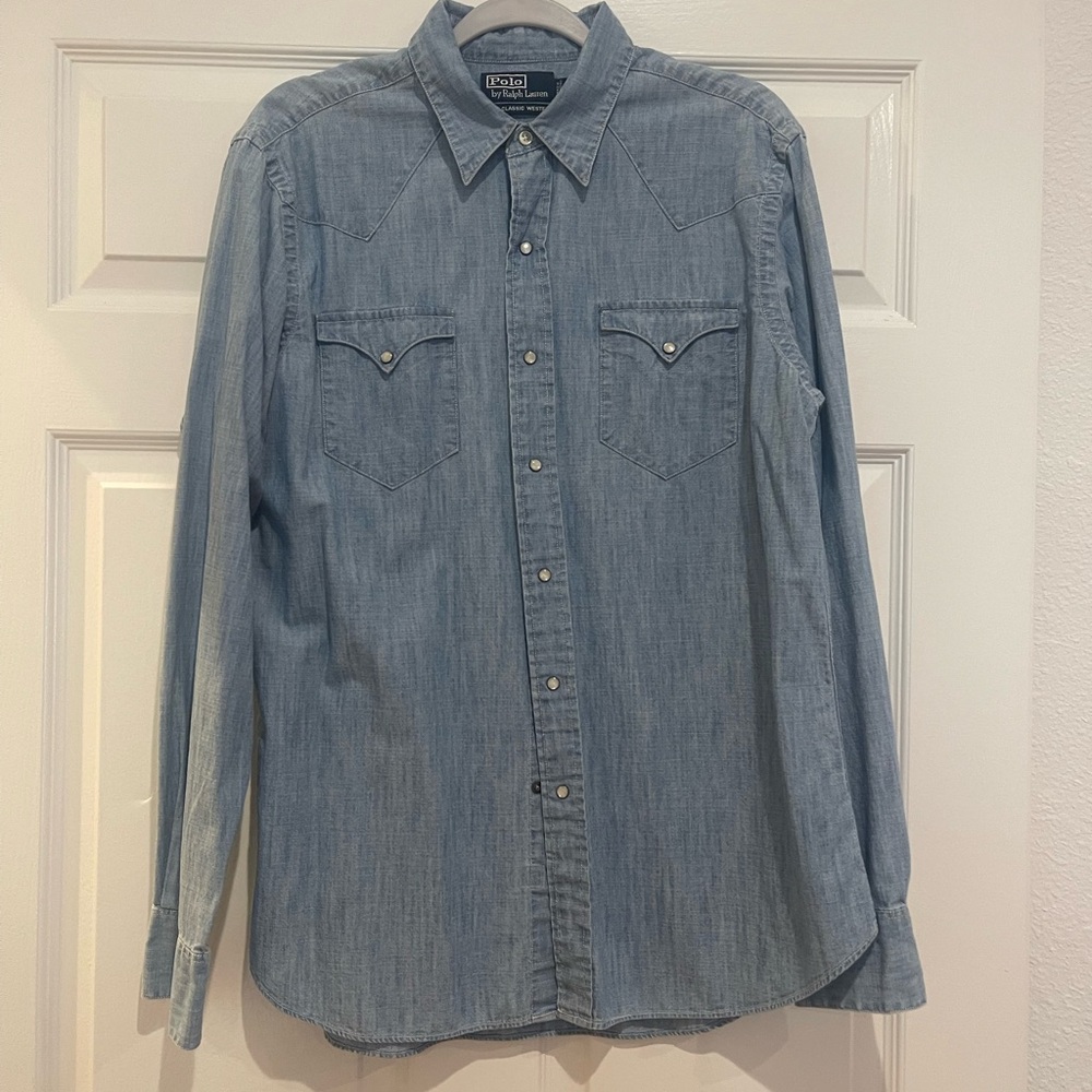 Ralph Lauren Light Blue denim Casual Button Down Shirt